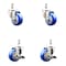 Service Caster 3.5 Inch 316SS Blue Polyurethane Swivel 1/2 Inch Threaded Stem Caster Brake, 2PK SS316TS20S3514-PPUBBLUE-121315-2TLB2 - alternate 1